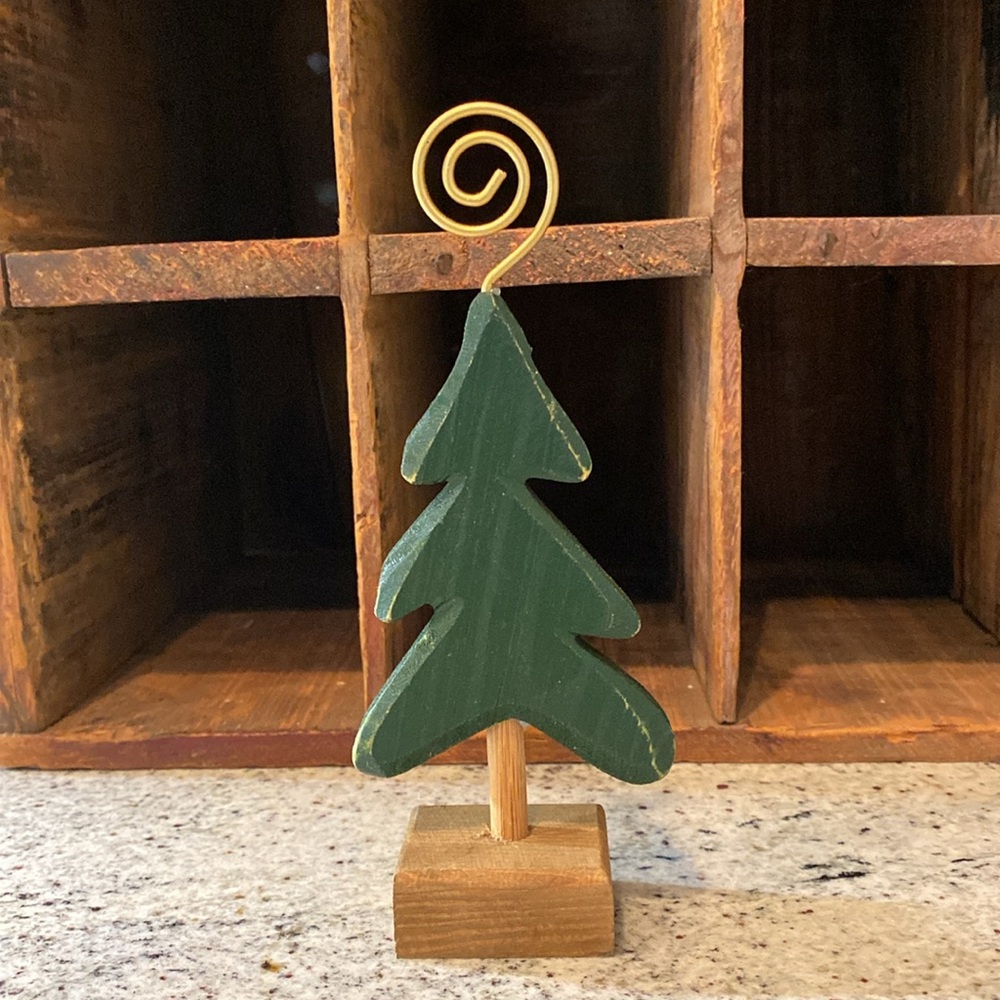 Wooden Christmas Tree Card/Photo Holder